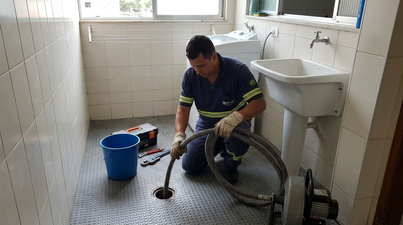 Desentupimento de ralo residencial em Lajeado‑RS