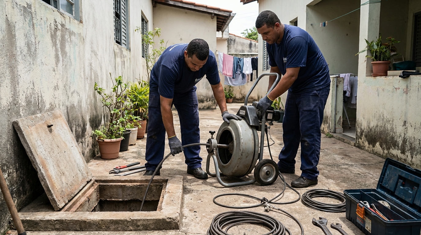 Desentupimento de rede de esgoto em Lajeado‑RS