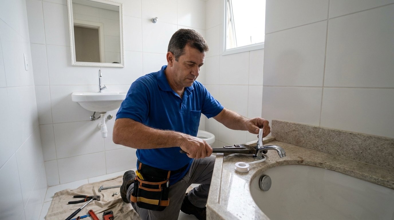 Instalação de torneira de cozinha em Lajeado‑RS
