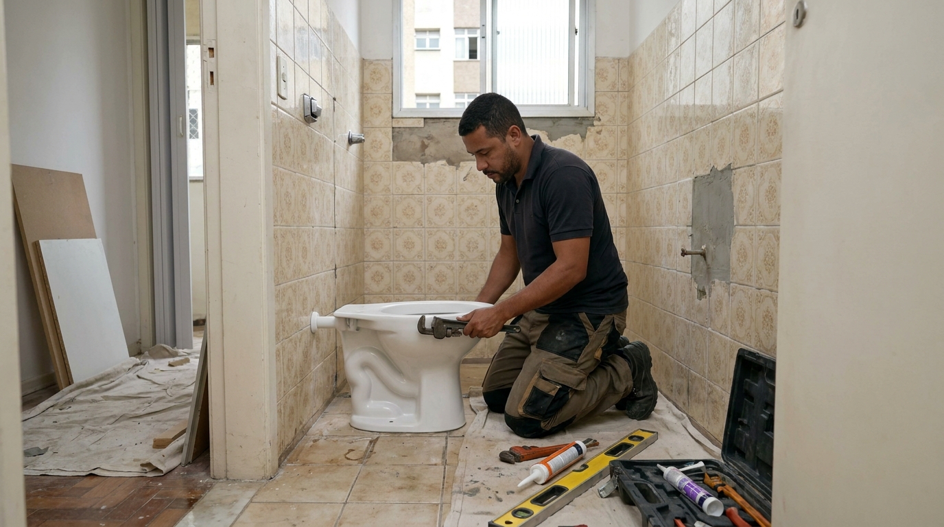 Instalação de vaso sanitário profissional em Lajeado‑RS