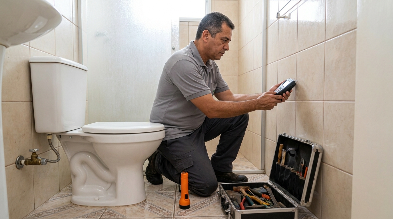 Técnico de caça vazamento com detector em Lajeado‑RS